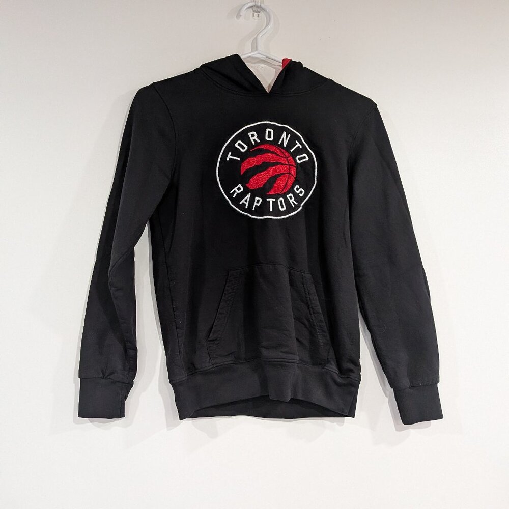 NBA Toronto Raptors Hoodie with Embroidered Logo Black Red Size Large